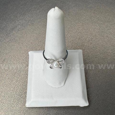 Silver Stamped 925 Ring with Pearl