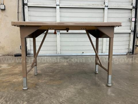 Toledo Metal Furniture Co. Adjustable-Height Work Table