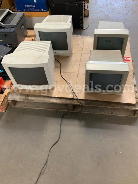 4 Vintage CRT Computer monitors