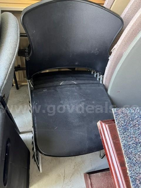 4 Black Plastic Chairs