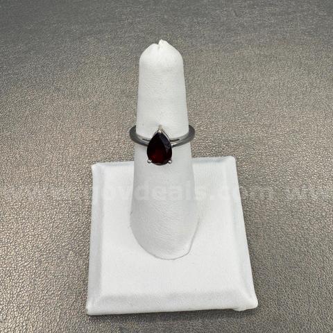 Silver 925 Ring with Red Stone