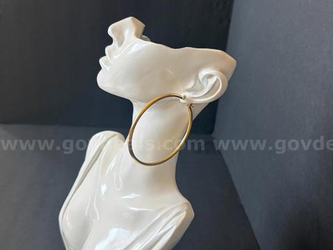 Pair of Large Earring Hoops (6cm diameter) stamped 925 Sterling Silver. Seem gold plated.