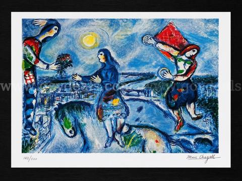 Marc Chagall Lovers Over Paris Limited Edition of only 500 with Certificate of Authenticity!