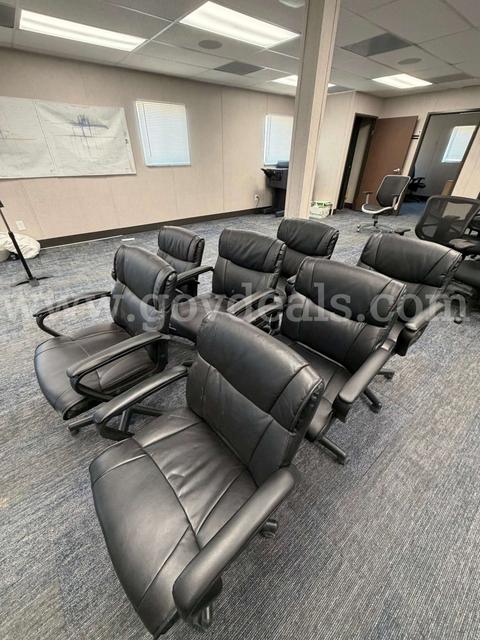 7 ea Leather Office Chairs Available, Used Condition