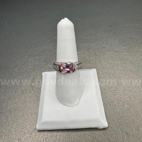 Silver 925 Ring with Pink Stones