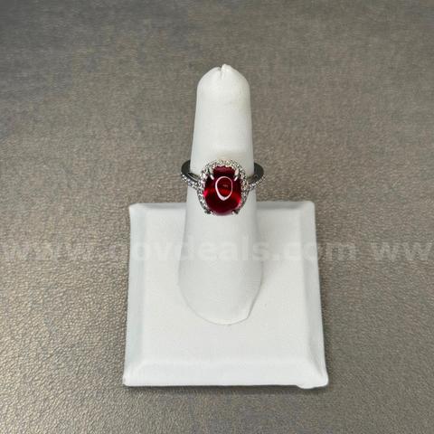 Silver 925 Ring with Red Stone