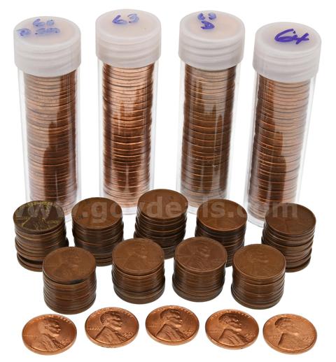 Lincoln Cents Uncirculated Rolls plus Wheat Cents