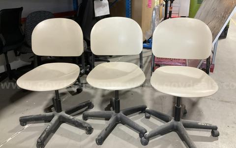 Set of 3 KI Torsion Rolling Office/Task Chairs - Ergonomic Mid-Century Style