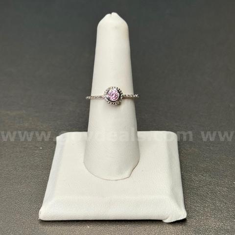 Silver 925 Ring with Pink Stones