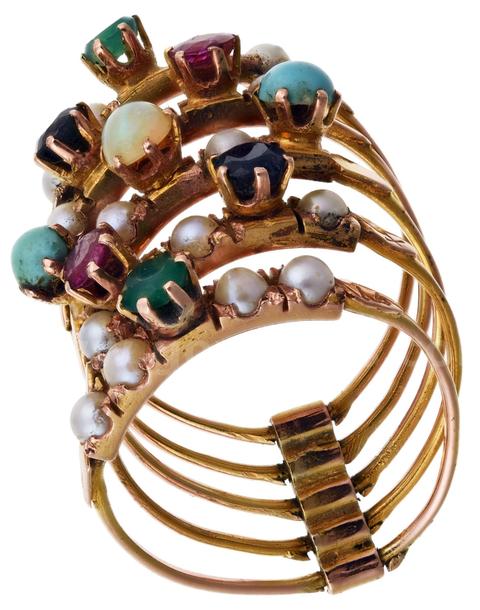 Gold & Gemstone Stack Ring