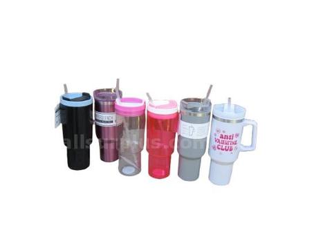 Lot of 20 40fl Hydraquench Clear and Stainless-Steel Insulated Tumbler Multicolor Multicolored Lidded Sport Water bx31
