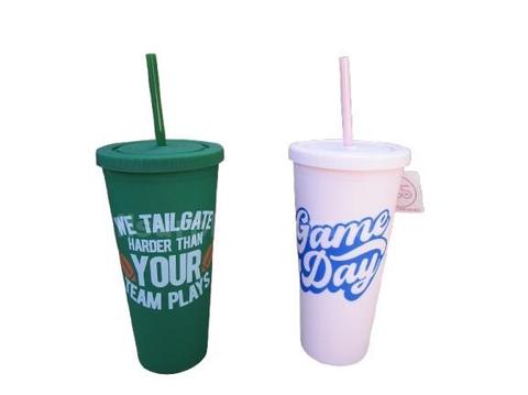 Lot of 12 Westand5th Rubber Coated Tumbler 24oz Tailgating Tumbler Game Day, Harder Than Your Team Plays Sport bx 21