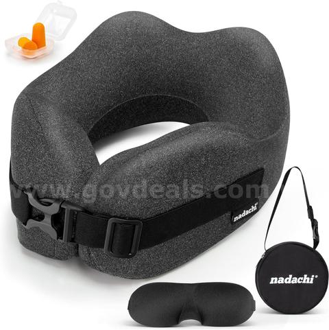 Brand New - Neck Pillow Airplane Travel Set - Pure Memory Foam Neck Pillow (Gray) - Shipping Available