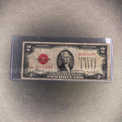 1928 C Red Seal Two Dollar Bill