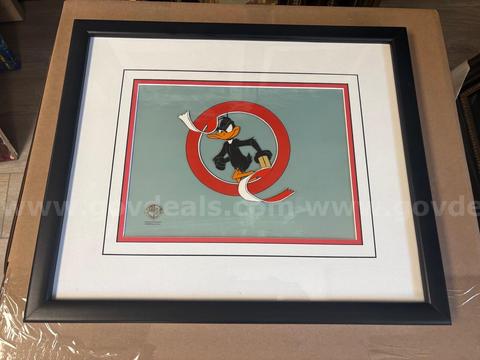 Original Warner Brother’s Daffy Duck Production Cel Very Rare Hard To Find Framed Certificate of Authenticity