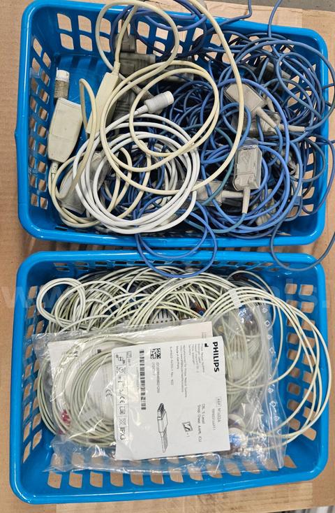 3 Bins Lot of Philips MRX Cables
