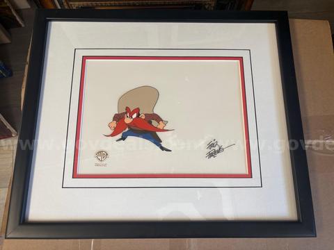Original Warner Brother’s Yosemite Sam Production Cel Very Rare Hard To Find Framed Certificate of Authenticity