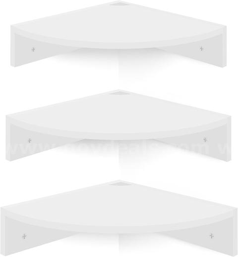 Brand New - Set of 3 Wood Corner Wall Shelves with Wire Hole, 12 Inch, White - Shipping Available