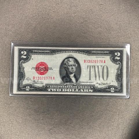 1928 C Red Seal Two Dollar Bill