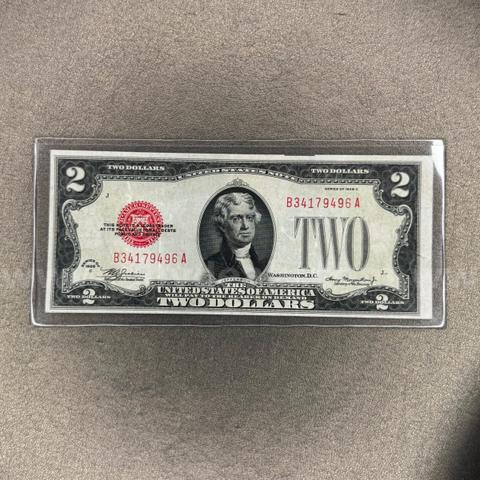 1928 C Red Seal Two Dollar Bill