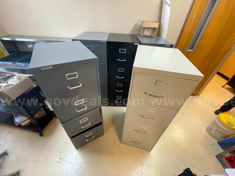Lot of (9) Filing Cabinets