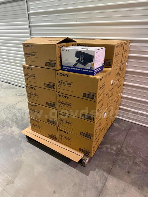 Lot of 60 Sony SRS-GU10iP iPod iPhone Dock Active Speaker System 30 Pin 3.5mm Aux