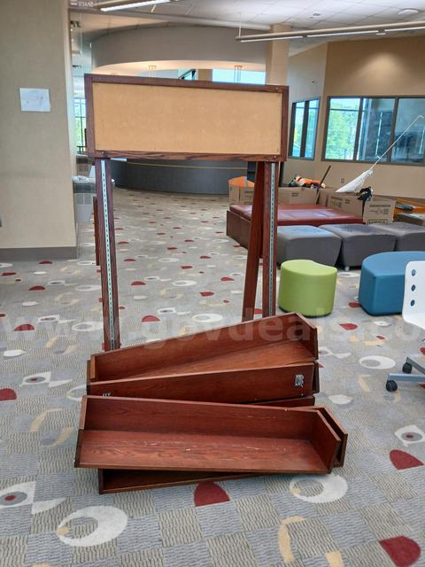 2-Faced New Book Display Easel with Bulletin Board Top