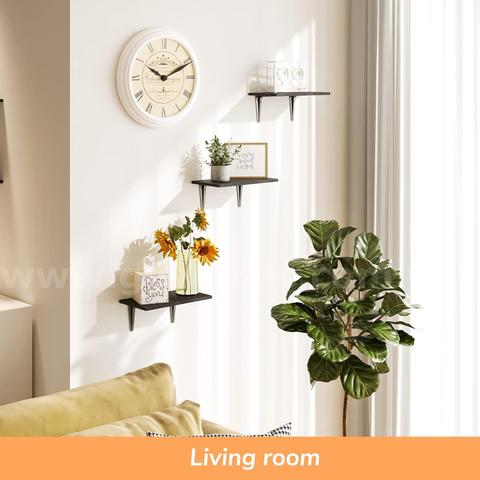 Brand New - 3 Pack Floating Shelves Rustic Wood Wall Shelf, Black  - Shipping Available