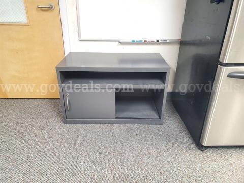 Low Metal Credenza with Sliding Door (36”x18.5”x22”)