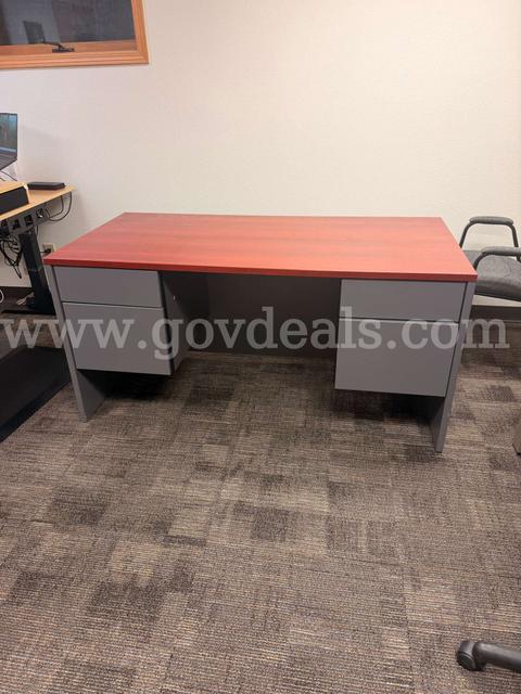 Wooden Top Desk with Drawers