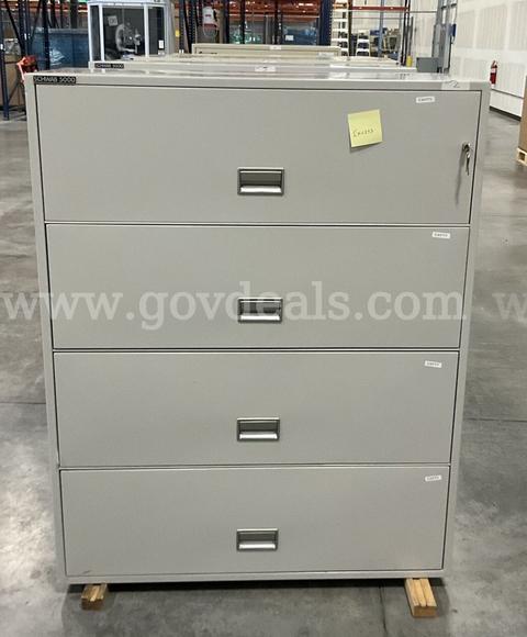 (LOT OF 6) Various models 4 drawer lateral fireproof file cabinets (Fire King, S