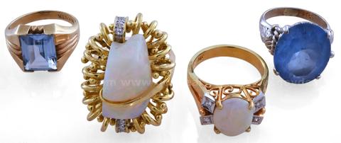 Estate Gold & Gemstone Ring Lot