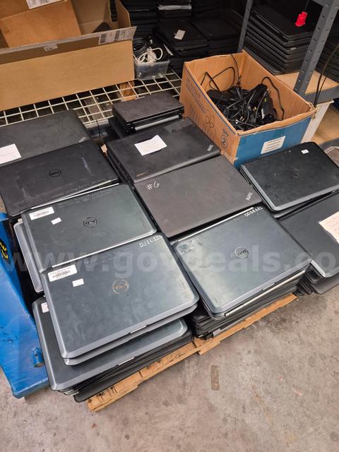 Pallet of various laptops.