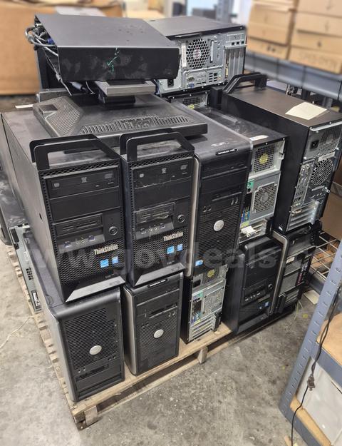 Pallet of various Large Desktop Computers