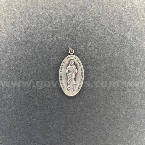 Sterling Silver Religious Pendant - Sacred Heart of Jesus
