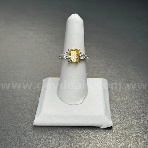 925 Silver Ring with Yellow Stone
