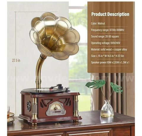 SHIPPING AVAILABLE Record Players Retro,Turntable Retro Gramophone Loudspeaker Record (B1-008)