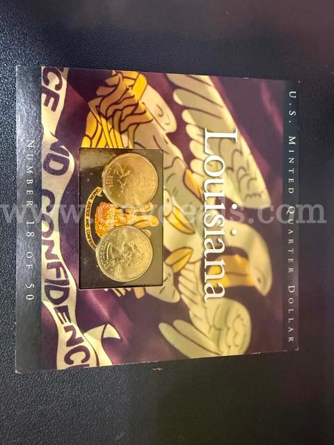 2002 Louisiana State Quarter 2-Coin Collector Set No. 18 of 50 Folder
