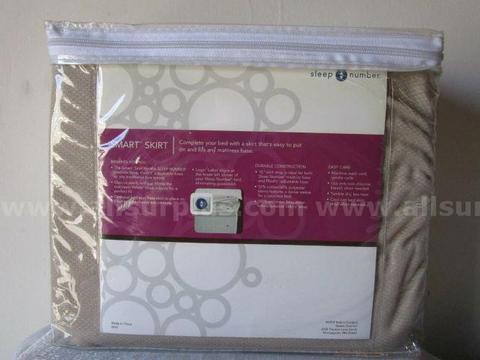 5 Sleep Number Smart Bed Skirt Sand Expanded Queen Mattress Box Spring FlexFit New