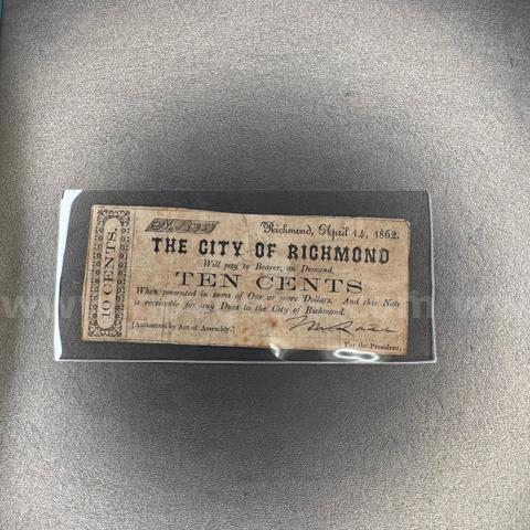 1862 City of Richmond Ten Cent Bill