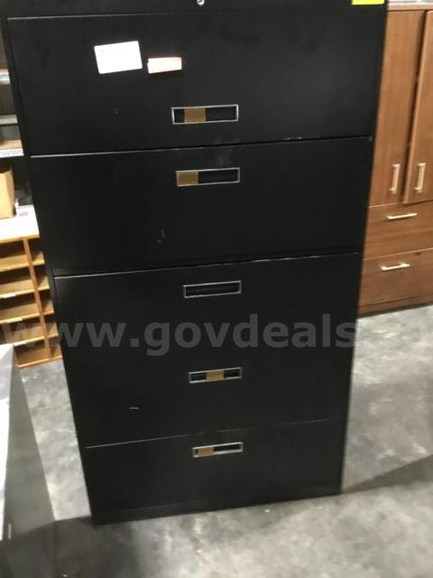 5 drawer vertical file cabinet, a horizontal file cabinet.