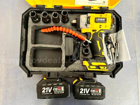 Free Shipping - New Factory Sealed Cordless 1/2" Impact Wrench Torque Brushless Motor 2x 4.0Ah Batteries/Charger/Sockets