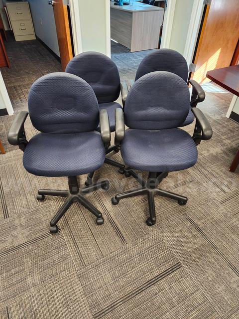 4 Conference Room chairs, Armless and Armed Desk Chairs