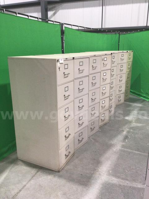 Lot of (8) Five-Drawer Vertical File Cabinets