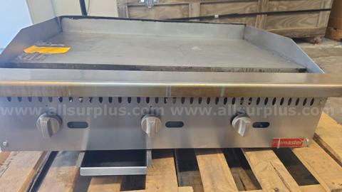 Flamaster FLM-G36-M 36” Commercial Gas Countertop Griddle 90,000 BTU 3-Burners (Mfg. Date: 05/20/2024 Used Only 6 Months