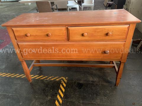 3‑Drawer Wood Buffet / Sideboard