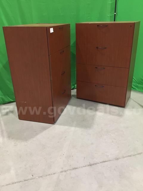 Lot of (2) Four-Drawer Lateral File Cabinets