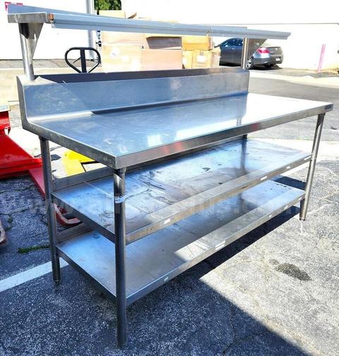 Stainless Steel Commercial Work Prep Table Double under shelf 1 over 72x30 SS