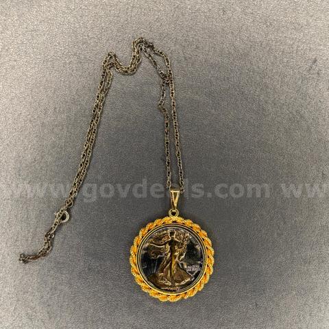 1943 Silver Liberty Half Dollar Necklace