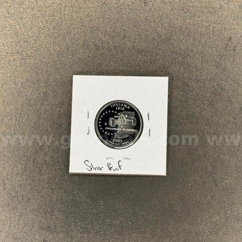 2002 Indiana Silver Proof Quarter in Holder